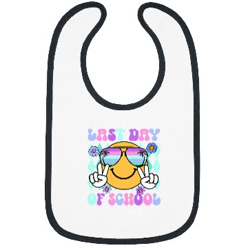Discover Retro Groovy Happy Last Day Of School Bus Driver Funny Bibs