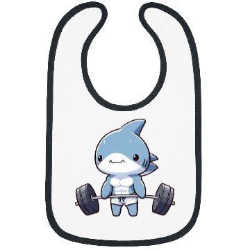 Discover Cute Muscular Shark Weightlifting Funny Workout Bibs