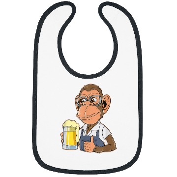 Discover Ape Drinking Beer Drunk Monkey Gorilla Beer Drinker Bibs