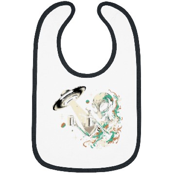 Discover Intergalactic Coffee Alien Coffee Grunge Art Bibs