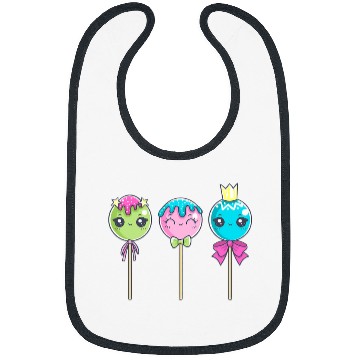 Discover Cute Lollipop Faces Magic Candy Adorable Lovely Graphic Bibs