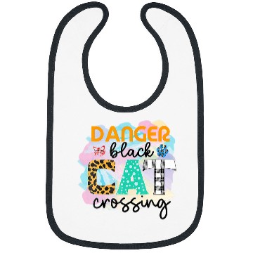 Discover Funny Danger black cats Crossing Graphic Patchwork 1 Bibs
