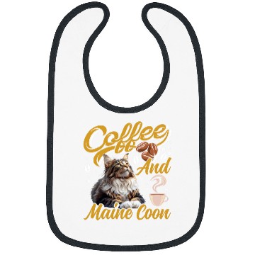 Discover Coffee Drinker MAINE COON AND COFFEE Funny Cat Mom Bibs