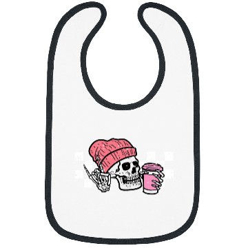 Discover Halloween Skeletons Pink Coffee Retro Costume Women Men Kids Bibs