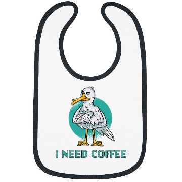 Discover I Need Coffee Grumpy Seagull Bibs