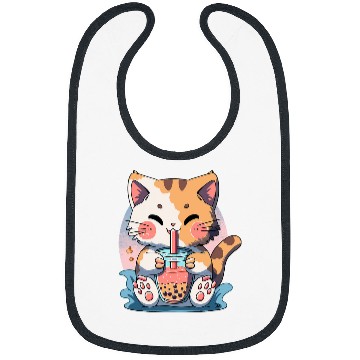 Discover Cat Bubble Tea Boba Milk Tea Kawaii Anime Lover 1 Bibs