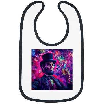 Discover Abraham Lincoln Drinking Beer Funny USA American Flag July 4 29 Bibs