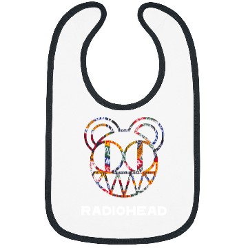 Discover Radiohead Colorful Strip Bear Head White Bibs