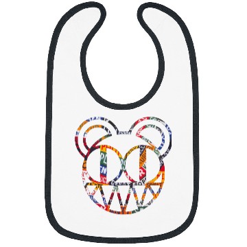 Discover Radiohead Colorful Strip Bear Head Bibs