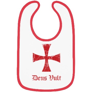 Discover Distressed Deus Vult Knights Templar Cross Crusade Bibs