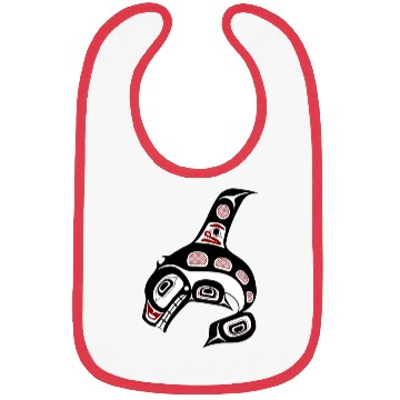 Discover Native American Red Black Haida Orca Killer Whale Bibs