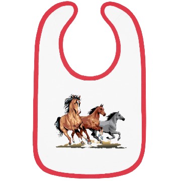 Discover Dynamic Running Horses Illustration Bibs