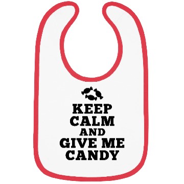Discover keep calm give me candy Bibs