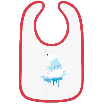 Discover Polar bear with snowflakes Bibs
