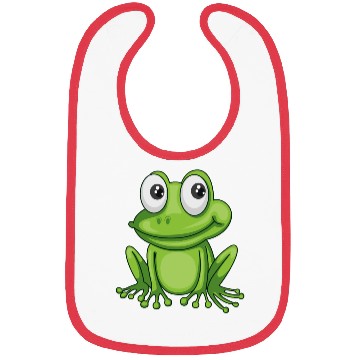 Discover Smiling Cartoon Frog Bibs