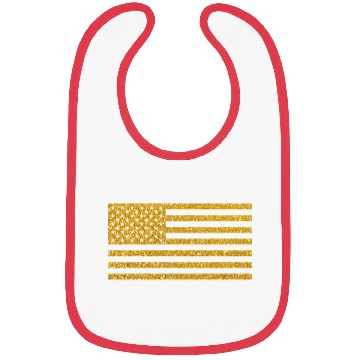 Discover US Flag Gold Glitter Bibs