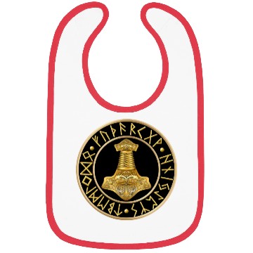 Discover Thor's Hammer Runes - Black Bibs
