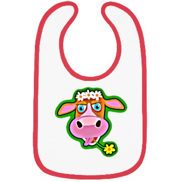 Discover Cute Cow with Bohemian Flower Crown Bibs