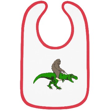 Discover Bigfoot riding T rex Bibs