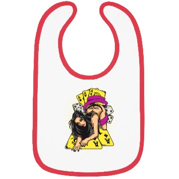 Discover Sexy-girl-cards-aces-poker-game-cartoon Bibs