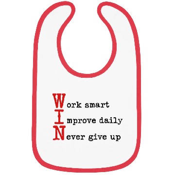 Discover WIN - Work Smart Improve Daily Never Give Up Bibs