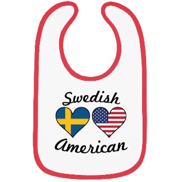 Discover Swedish American Flag Hearts Bibs