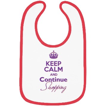Discover Keep Calm and Continue Shopping Bibs