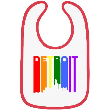Discover Detroit Michigan Gay Pride Rainbow Skyline Bibs