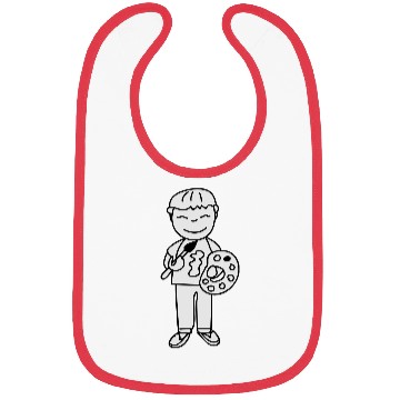 Discover Boy with paint brush and colors Bibs