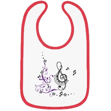 Discover Clef with music nout and flowers Bibs