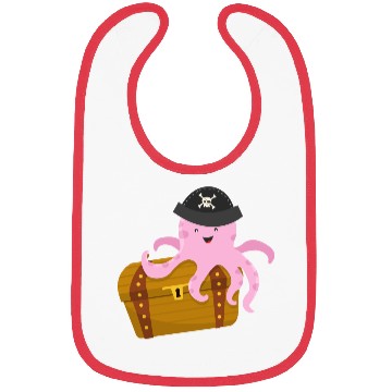 Discover Treasure with pirate octopus Bibs