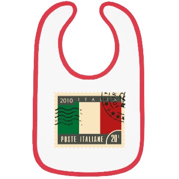 Discover italy post stamp Bibs