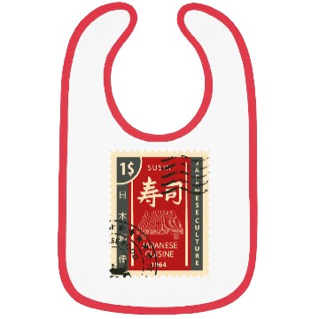 Discover japanese culture stamp Bibs