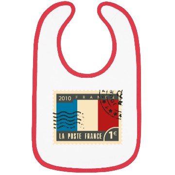 Discover france post stamp Bibs