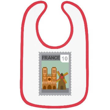Discover france post stamp Bibs