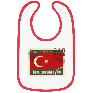 Discover turkey post stamp Bibs