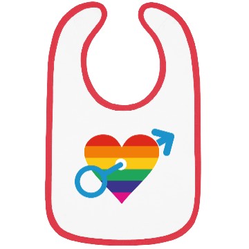 Discover Rainbow heart male Bibs