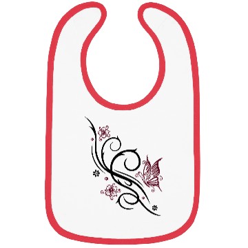Discover Cherry Blossoms with Butterfly Ornament Bibs