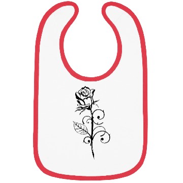 Discover Rose with Leaf Ornamental Design Bibs