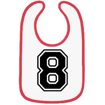 Discover Number 8 college style font Bibs
