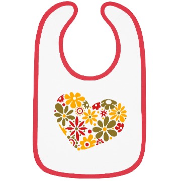 Discover Flowerpower Heart Colorful Design Bibs