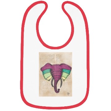 Discover Elephant Water Color Face Bibs