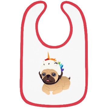 Discover unicorn pug Bibs