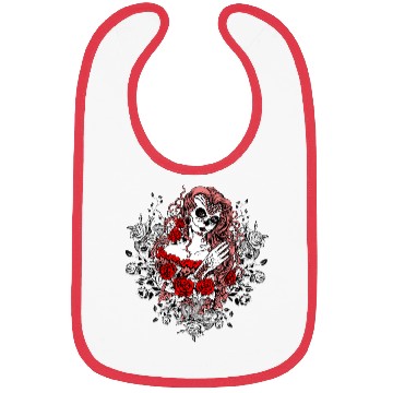 Discover Santa Muerte Holy Woman Skull Mexico Dead Saint Bibs