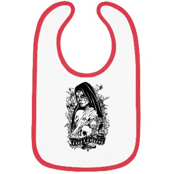 Discover Santa Muerte Holy Woman Skull Mexico Dead Saint Bibs