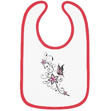 Discover Butterfly with Ornamental Flowers Bibs