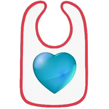 Discover Big heart, aqua blue Bibs