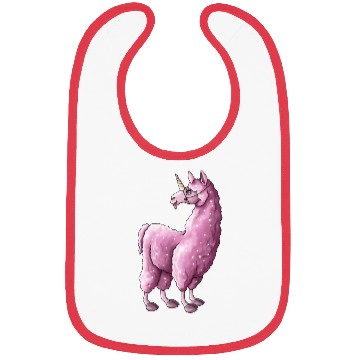 Discover Fluffy llama unicorn pink illustration cartoon Bibs