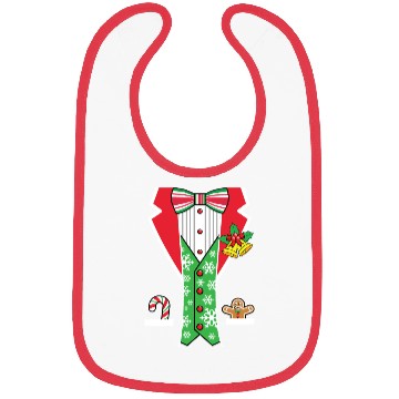 Discover Christmas Tuxedo Bibs