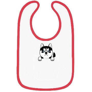 Discover Husky In Pocket Funny Cute Puppy Expression Bibs
